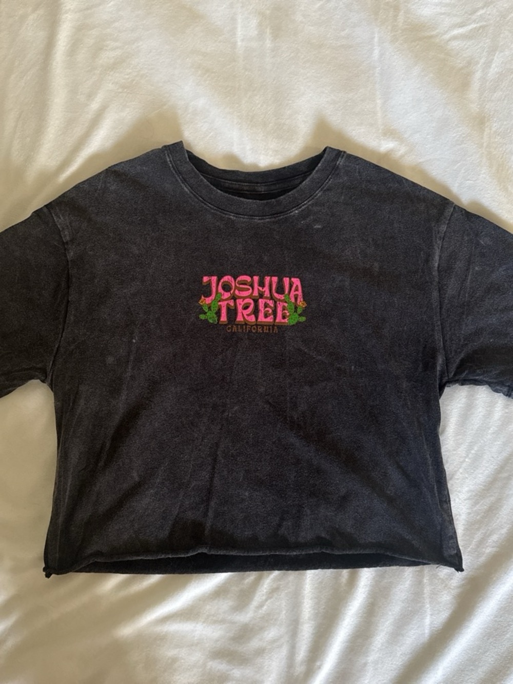 Joshua Tree Black Graphic Crop Tee